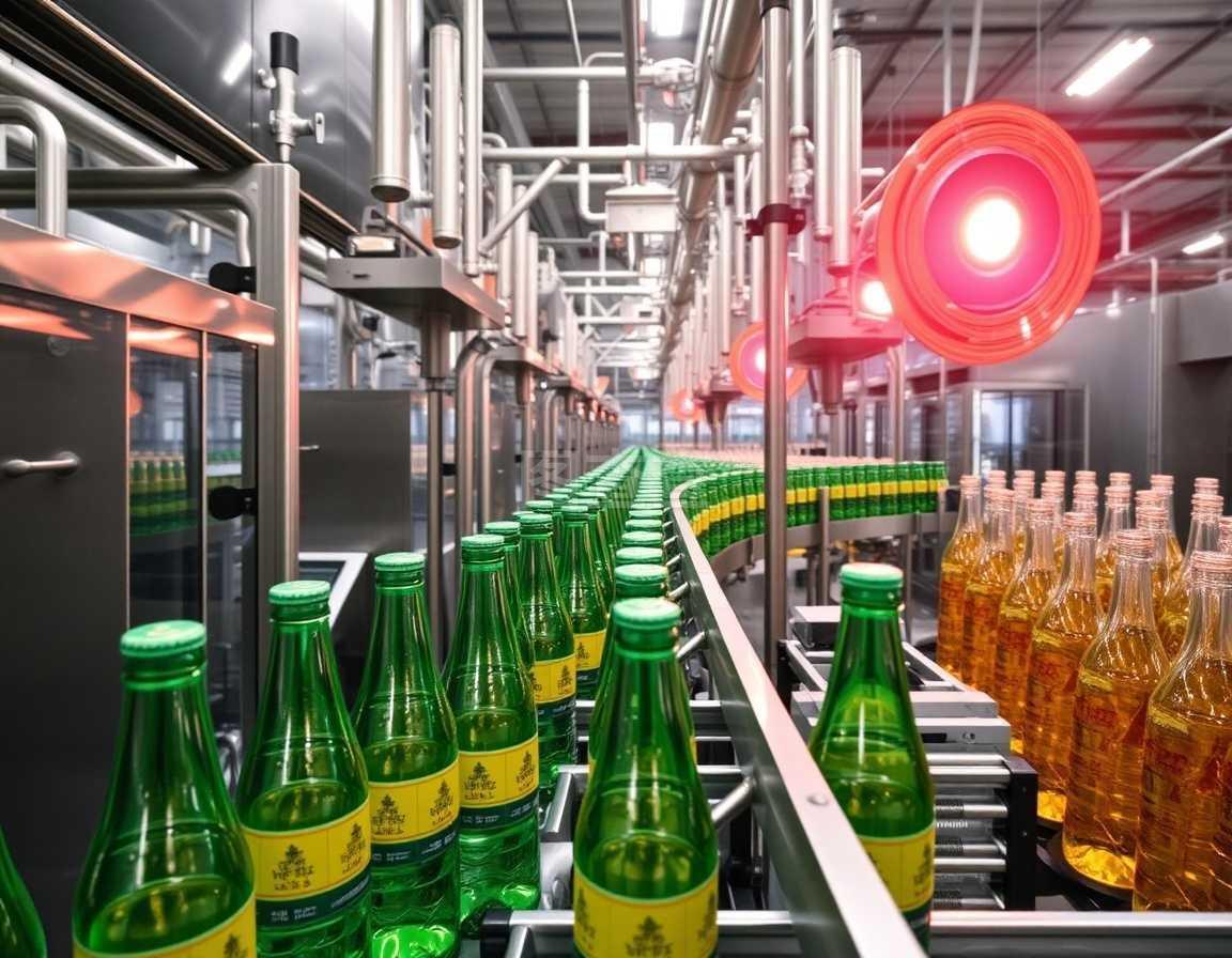 裝瓶廠的生產(chǎn)線
